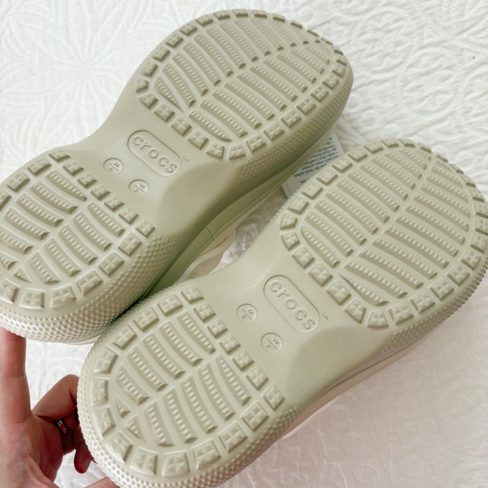 Crocs Classic Stacked Clogs, Chalk (US W's 7) - Picture 7 of 8